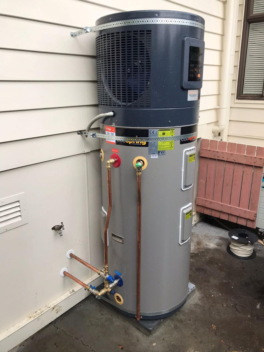 newly installed hot water cylinder