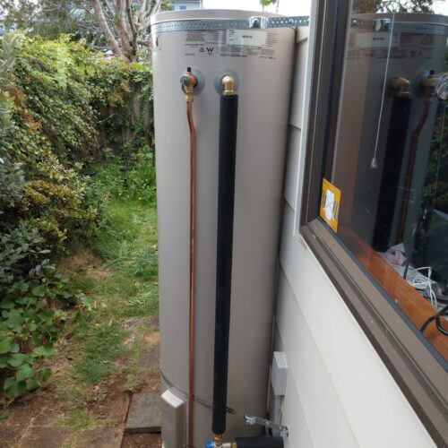 newly installed mains pressure hot water cylinder