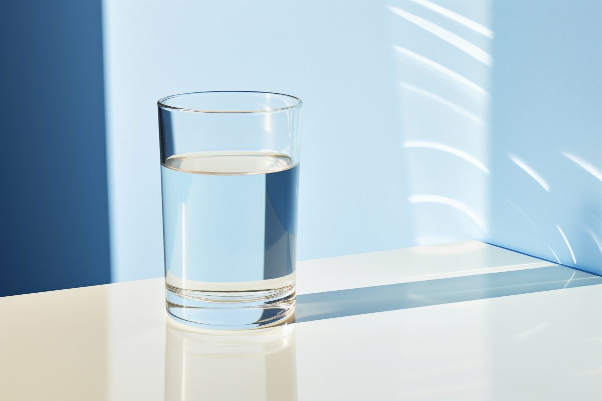 purified water in a glass