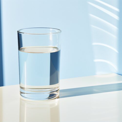 purified water in a glass